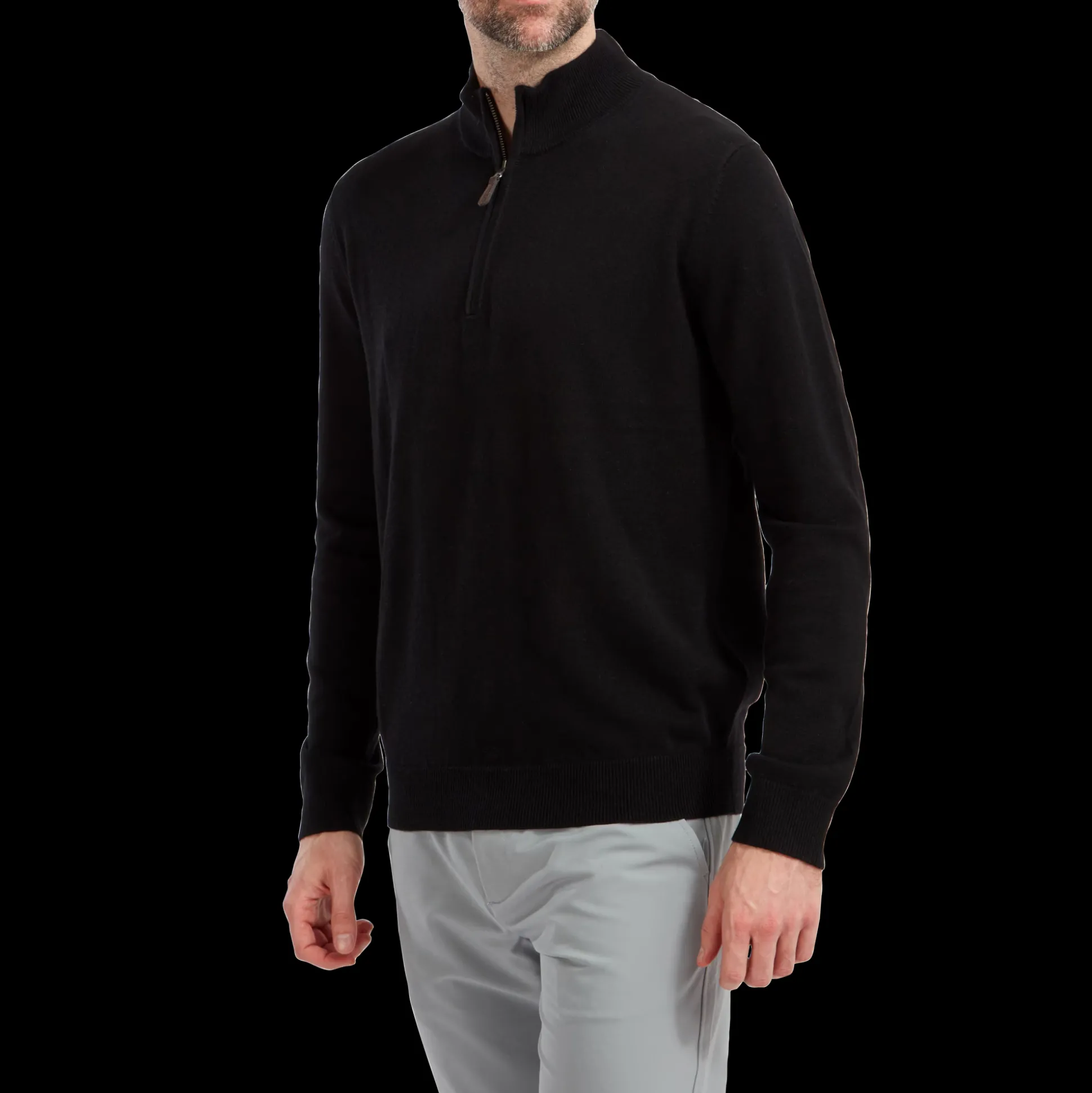 Wollmischpullover Mit 1/2 Reißverschluss