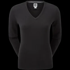 Wollmischpullover Mit V-Ausschnitt