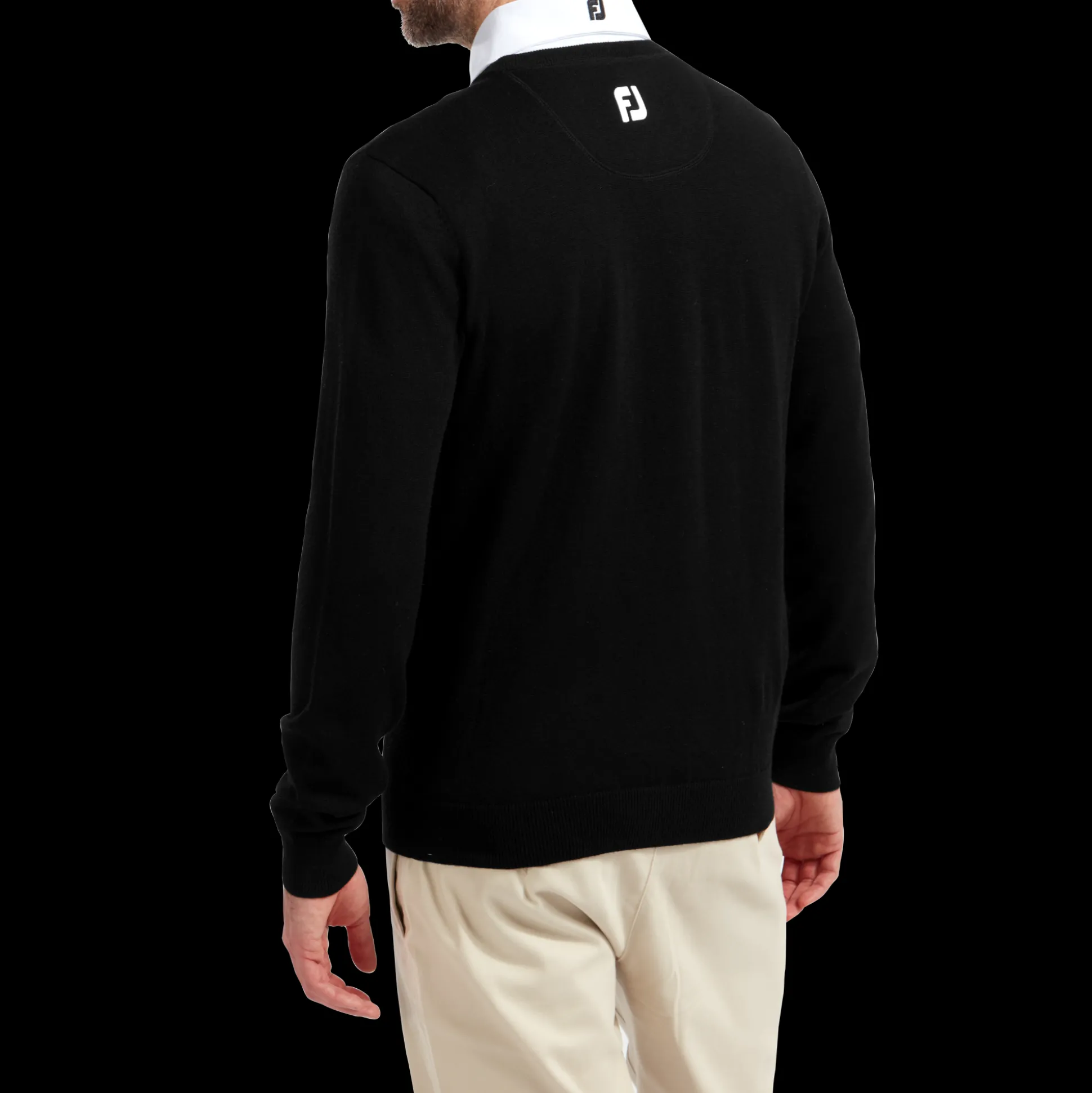 Wollmischpullover Mit V-Kragen